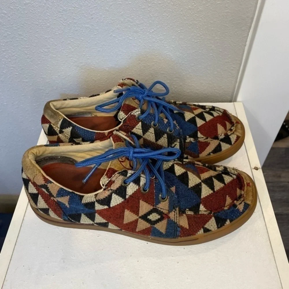 Twisted X Hooey Loper Shoes 7 Aztec Southwest Canvas Moc Toe